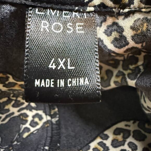 Emery Rose Leopard Print Skull Dress, Edgy Goth Black Stretch, Plus Size 4XL - Picture 8 of 8